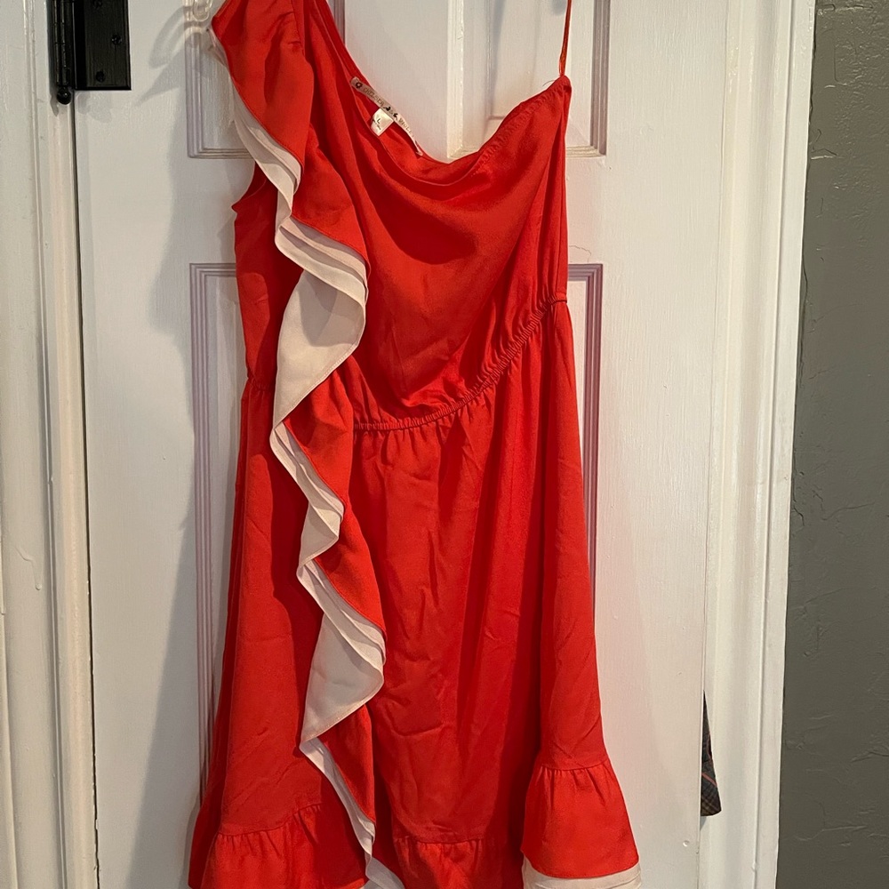 Chelsea & Violet ruffled one-shoulder dress, size large